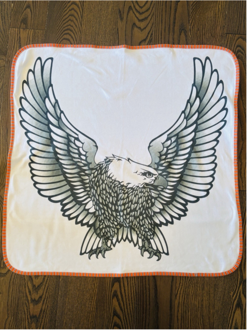 Harley-Davidson Baby Receiving Blanket Orange Black Winged Eagle